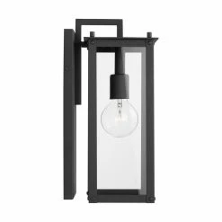 Promo 😀 Capital Lighting Hunt 100W 1-Light Medium E-26 Incandescent Outdoor Wall Sconce in Black ✨ -Capital Lighting Sales Query 1001