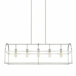 Promo ✔️ Capital Lighting HomePlace 100W 5-Light Medium E-26 Incandescent Island Light in Brushed Nickel 🎉