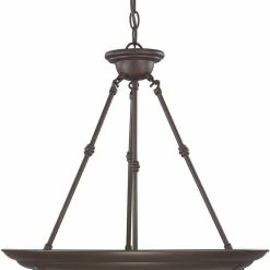 New 🎁 Capital Lighting 20 in. 100W 3-Light Medium E-26 Incandescent Pendant Light with Canopy Kit in Burnished Bronze 👍