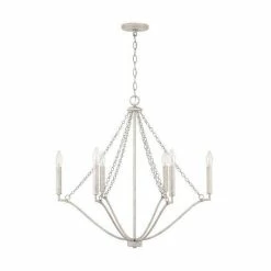 Capital Lighting Sales 5 New 👍 Capital Lighting Jensen 6 Light 28-3/4 in. Chandelier in Mystic Sand 🤩
