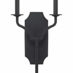 Flash Sale 👏 Capital Lighting Ravenwood 9-3/4 x 22 in. 60W 2-Light Candelabra E-12 Incandescent Wall Sconce in Black Iron 👏