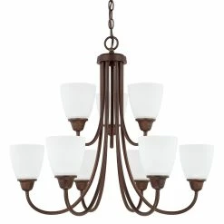 Hot Sale 🤩 Capital Lighting Trenton 100W 9-Light Medium E-26 Incandescent Chandelier in Bronze ⌛