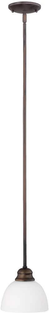 Best reviews of 🎁 Capital Lighting Stanton 44-1/2 in. 100W 1-Light Mini Pendant in Burnished Bronze with Soft White Glass Shade 😍
