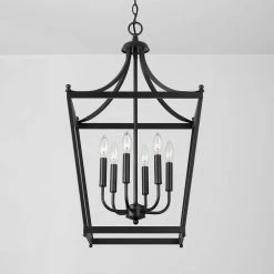 Wholesale ❤️ Capital Lighting Stanton 60W 6-Light Candelabra E-12 Foyer Lighting in Matte Black 😍 -Capital Lighting Sales Query 1062