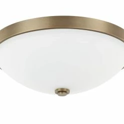 Flash Sale 🔔 Capital Lighting 60W 2-Light Incandescent Medium E-26 A19 Flush Mount Ceiling Fixture in Aged Brass 🧨
