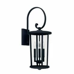 Best deal 😍 Capital Lighting Howell 60W 3-Light Candelabra E-12 Incandescent Outdoor Wall Sconce in Black 🧨
