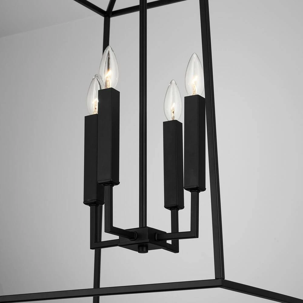 Cheap ⌛ Capital Lighting Thea 60W 4-Light Candelabra E-12 Foyer Lighting in Matte Black ✔️ 4 Cheap ⌛ Capital Lighting Thea 60W 4-Light Candelabra E-12 Foyer Lighting in Matte Black ✔️ - Image 4