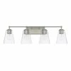 Budget 😉 Capital Lighting 100W 4-Light Medium E-26 Incandescent Vanity Fixture in Brushed Nickel ✔️