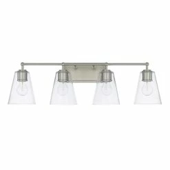 Budget 😉 Capital Lighting 100W 4-Light Medium E-26 Incandescent Vanity Fixture in Brushed Nickel ✔️