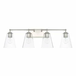 Outlet ✔️ Capital Lighting 100W 4-Light Medium E-26 Incandescent Vanity Fixture in Polished Nickel ❤️