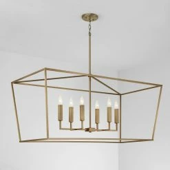 Cheapest 💯 Capital Lighting Thea 60W 6-Light Candelabra E-12 Pendant in Aged Brass ⭐ -Capital Lighting Sales Query 109