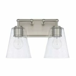 Budget 🤩 Capital Lighting 100W 2-Light Medium E-26 Incandescent Vanity Fixture in Brushed Nickel 😀