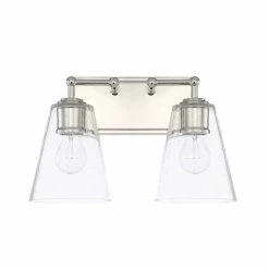Hot Sale ⭐ Capital Lighting 100W 2-Light Medium E-26 Incandescent Vanity Fixture in Polished Nickel 💯