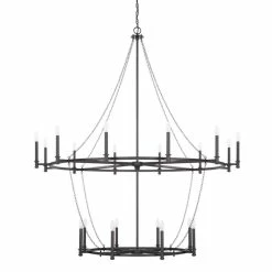 Cheapest 👏 Capital Lighting Lancaster 60W 20-Light Candelabra E-12 Incandescent Chandelier in Black Iron 🔥