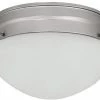 Budget 🥰 Capital Lighting 4 x 7 in. 60 W 1-Light Medium Flush Mount Ceiling Fixture with White Glass in Matte Nickel 😉