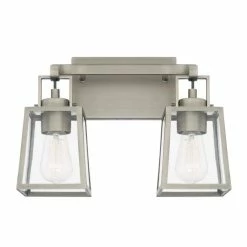 Outlet 👏 Capital Lighting Kenner 100W 2-Light Medium E-26 Incandescent Vanity Fixture in Antique Nickel 👏