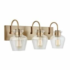 Outlet ✨ Capital Lighting Danes 100W 3-Light Medium Vanity Fixture in Aged Brass 😉