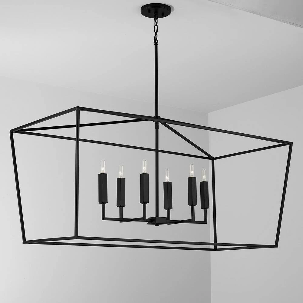 Budget ๐ฏ Capital Lighting Thea 60W 6-Light Candelabra E-12 Pendant in Matte Black ๐ 4 Budget ๐ฏ Capital Lighting Thea 60W 6-Light Candelabra E-12 Pendant in Matte Black ๐ - Image 4