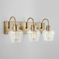 Outlet ✨ Capital Lighting Danes 100W 3-Light Medium Vanity Fixture in Aged Brass 😉 -Capital Lighting Sales Query 1140