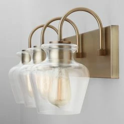Outlet ✨ Capital Lighting Danes 100W 3-Light Medium Vanity Fixture in Aged Brass 😉 -Capital Lighting Sales Query 1141