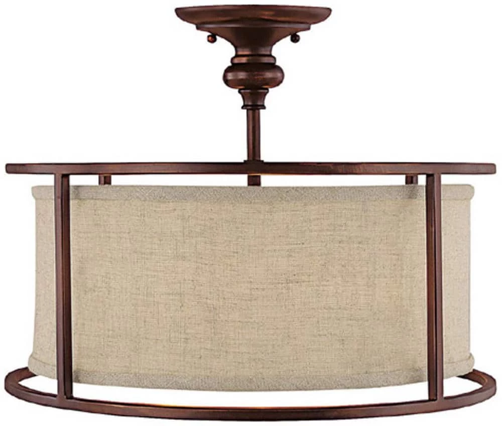 Outlet 😀 Capital Lighting Midtown 13 x 17 in. 60 W 3-Light Medium Semi-Flush Mount Ceiling Fixture in Burnished Bronze 💯 1 Outlet 😀 Capital Lighting Midtown 13 x 17 in. 60 W 3-Light Medium Semi-Flush Mount Ceiling Fixture in Burnished Bronze 💯