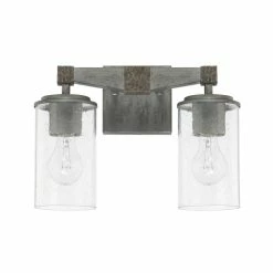 Brand new 🛒 Capital Lighting Zac 100W 2-Light Medium E-26 Incandescent Vanity Fixture in Urban Grey 🧨
