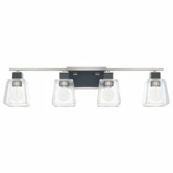 Budget 🎉 Capital Lighting Tux 100W 4-Light Medium E-26 Incandescent Vanity Fixture in Black Tie ✔️
