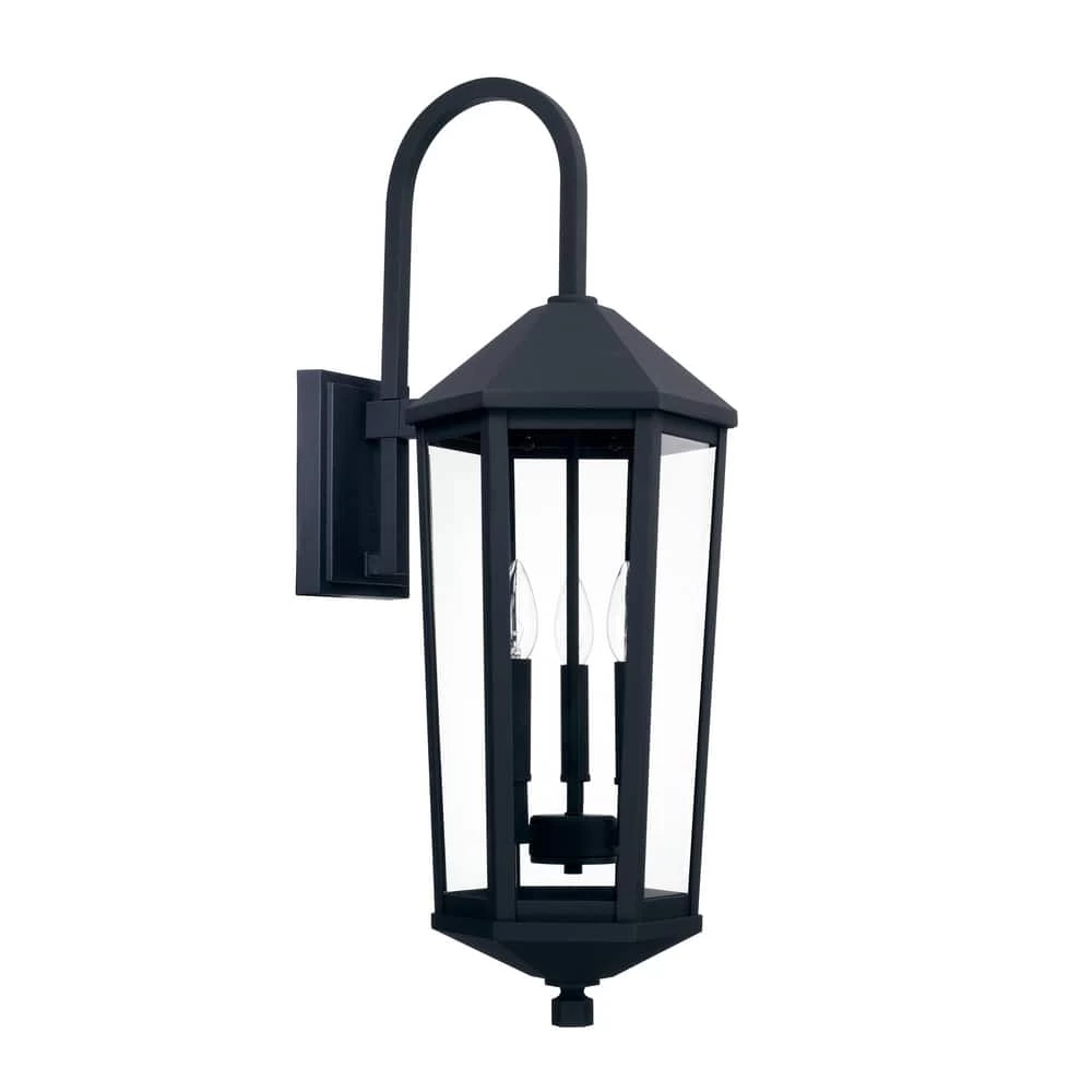 Buy π Capital Lighting Ellsworth 60W 3-Light Candelabra E-12 Incandescent Outdoor Wall Sconce in Black β 1 Buy π Capital Lighting Ellsworth 60W 3-Light Candelabra E-12 Incandescent Outdoor Wall Sconce in Black β