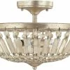 Cheap 🎉 Capital Lighting Fifth Avenue 9-1/2 in. 3-Light Semi-Flushmount Ceiling Fixture in Winter Gold with Painted Crystal Glass Shade 🥰