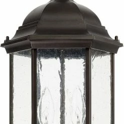 Outlet 👍 Capital Lighting Main Street 9-1/2 x 15 in. 120W 3-Light Candelabra E-12 Incandescent Ceiling Mount Outdoor Hanging Lantern in Old Bronze 🤩