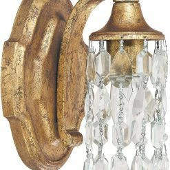 Deals 👍 Capital Lighting Blakely 1-Light Wall Sconce in Antique Gold with Crystal Glass Shade 🎉