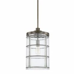 Cheap 👏 Capital Lighting Colby 100W 1-Light Medium E-26 Incandescent Pendant Light in Urban Grey 🔔