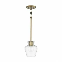 Best deal 😍 Capital Lighting Danes 100W 1-Light Medium E-26 Pendant in Aged Brass 💯