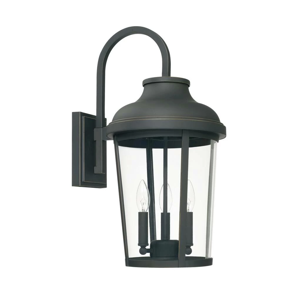 Budget ⌛ Capital Lighting Dunbar 60W 3-Light Candelabra E-12 Incandescent Outdoor Wall Lantern in Oiled Bronze ✔️ 1 Budget ⌛ Capital Lighting Dunbar 60W 3-Light Candelabra E-12 Incandescent Outdoor Wall Lantern in Oiled Bronze ✔️