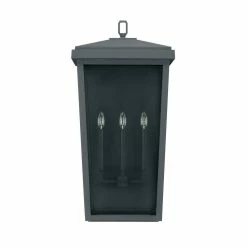 New 🎉 Capital Lighting Donnelly 60W 3-Light Candelabra E-12 Incandescent Outdoor Wall Lantern in Black 🌟