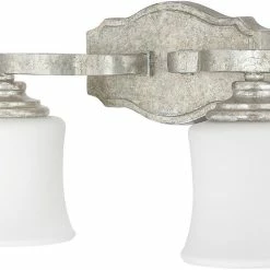 Cheap 🥰 Capital Lighting Blair 100W 2-Light Medium E-26 Base Incandescent Vanity in Antique Silver 🎁