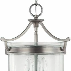 Budget ✔️ Capital Lighting Covington 13-1/2 in. 60W 3-Light Foyer Fixture in Antique Nickel with Hand Blown Glass Shade 🥰