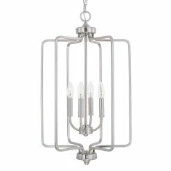 Budget 👍 Capital Lighting Braylon 60W 4-Light Foyer Fixture in Brushed Nickel ✨