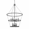 Coupon ✔️ Capital Lighting Lancaster 60W 8-Light Candelabra E-12 Incandescent Foyer Pendent in Black Iron 🎉