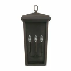 Outlet ✨ Capital Lighting Donnelly 60W 3-Light Candelabra E-12 Incandescent Outdoor Wall Sconce in Oil Rubbed Bronze ⭐