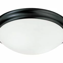 Discount 👍 Capital Lighting Independent 12-1/2 in. 60W 2-Light Medium E-26 Incandescent Flush Mount Ceiling Fixture in Matte Black 😀