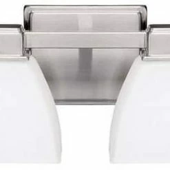 Best Sale 😉 Capital Lighting Vanity 6-3/4 in. 75W 4-Light Vanity Fixture in Brushed Nickel with Soft White Glass Shade ✔️