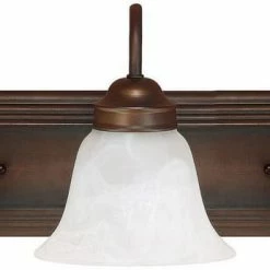 Coupon ✔️ Capital Lighting Vanity 7-3/4 in. 100W 3-Light Vanity Fixture in Burnished Bronze with White Faux Alabaster Glass Shade 🤩