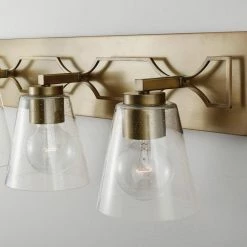 Promo 🥰 Capital Lighting Jordyn 100W 3-Light Medium Vanity Fixture in Aged Brass ❤️ -Capital Lighting Sales Query 1363