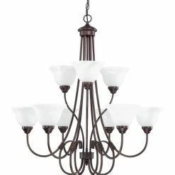 Best Pirce 💯 Capital Lighting Hometown 60W 9-Light Medium E-26 Incandescent Chandelier in Bronze ⌛