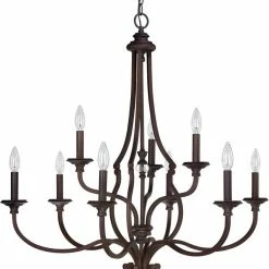 Hot Sale 😍 Capital Lighting Leigh 36 in. 9-Light Candelabra E-12 Base Chandelier in Burnished Bronze 🔥