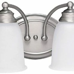 Deals 🥰 Capital Lighting Vanity 12-1/2 x 8 in. 100 W 2-Light Medium Bracket in Matte Nickel 👍