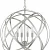 Deals 🔔 Capital Lighting Axis 60W 4-Light Candelabra E-12 Incandescent Pendant in Brushed Nickel 🧨