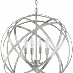 Deals 🔔 Capital Lighting Axis 60W 4-Light Candelabra E-12 Incandescent Pendant in Brushed Nickel 🧨