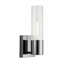 Best deal 👏 Capital Lighting Logan 100W 1-Light Medium E-26 Incandescent Wall Sconce in Black Chrome ⌛